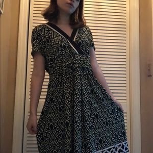 Patterned Green Dress